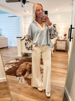 Load image into Gallery viewer, Staying In Ecru Luxe Lounge Pant
