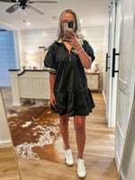 Load image into Gallery viewer, What’s Next Black Contrast Mini Dress
