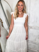 Load image into Gallery viewer, Good Outcome White Tulle Midi Dress
