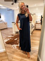 Load image into Gallery viewer, Found You Navy Luxe Butter Pullover Maxi Dress
