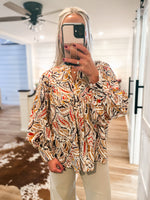 Load image into Gallery viewer, Strong Will Brown/Mustard Printed Blouse
