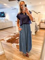 Load image into Gallery viewer, Settling Here Navy Gingham 2-pc Maxi Dress
