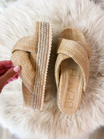 Load image into Gallery viewer, Hali Raffia Natural Platform Matisse Sandal
