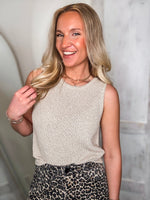 Load image into Gallery viewer, Dream Of Me Taupe Shimmer Knit Tank
