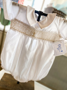 Ivory Christening - Dressy Bailey Boys Bubble Short