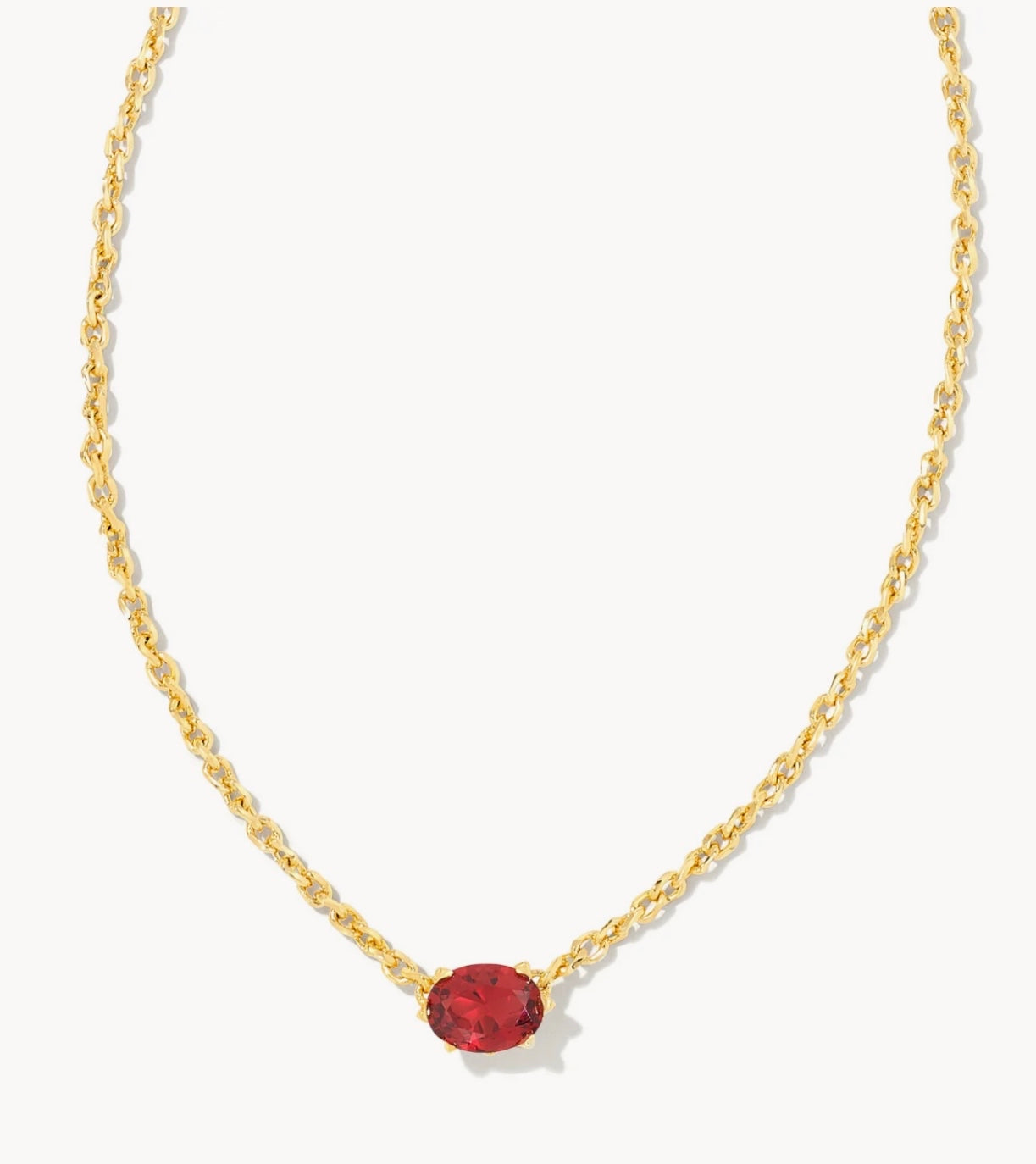Cailin Burgundy Crystal Pendant Gold Necklace