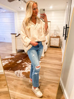 Load image into Gallery viewer, Day In The Office Ivory Drop Shoulder Blouse
