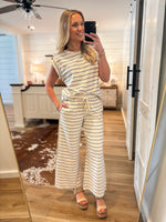 Load image into Gallery viewer, Honest Thoughts Cream Tank &amp; Pant Lounge Set
