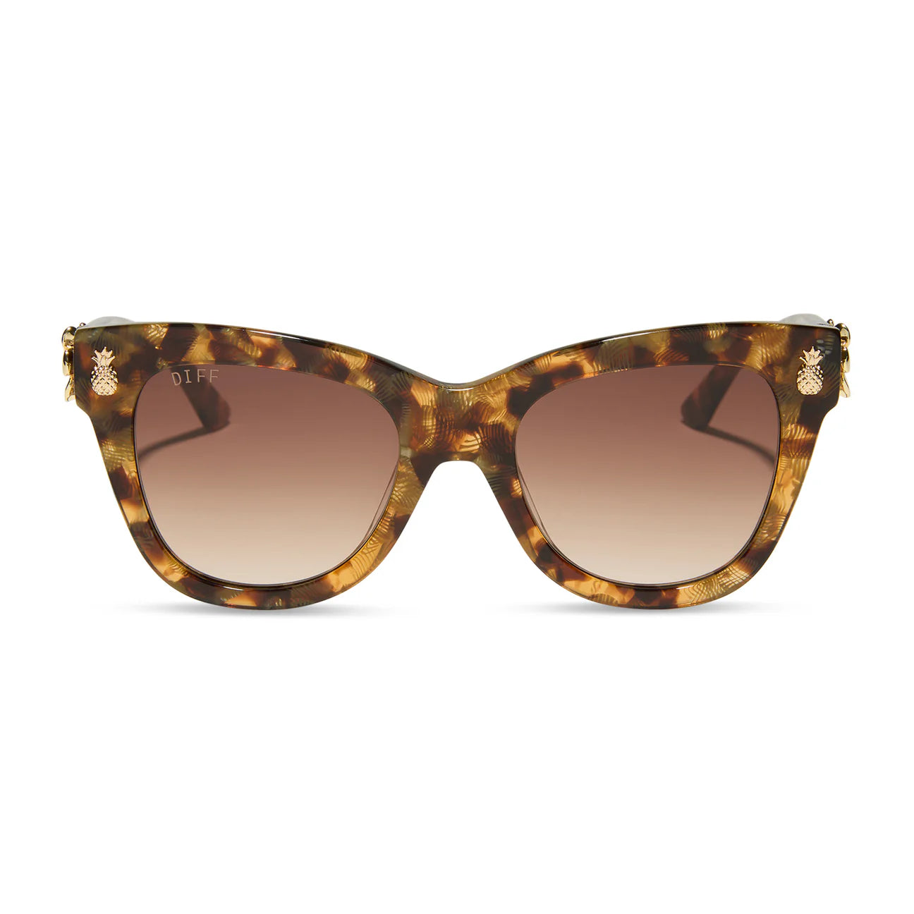 Hawaii - Coconut Palm Tortoise Brown Sugar Gradient Diff Sunglasses - The White Lotus