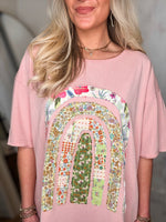 Load image into Gallery viewer, Best Wishes Rose Rainbow Patch S/S Tee
