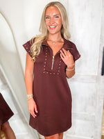 Load image into Gallery viewer, Going On Time Mocha Luxe Knit Mini Dress
