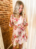 Load image into Gallery viewer, Simply Adored Blush Floral Mini Dress
