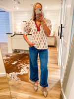 Load image into Gallery viewer, Feel It All Ivory Multi Floral Blouse
