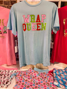 Wrap Queen Printed Powder Blue & Pink Simply Southern Pajama Set