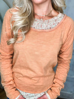 Load image into Gallery viewer, Keeping You Blush Brick Mineral Washed L/S Top
