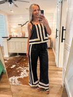 Load image into Gallery viewer, Summer Reservation Black Tank &amp; Palazzo Pant Set
