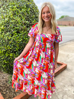 Load image into Gallery viewer, Sweet Memories Multi Color Printed Babydoll Maxi Dress
