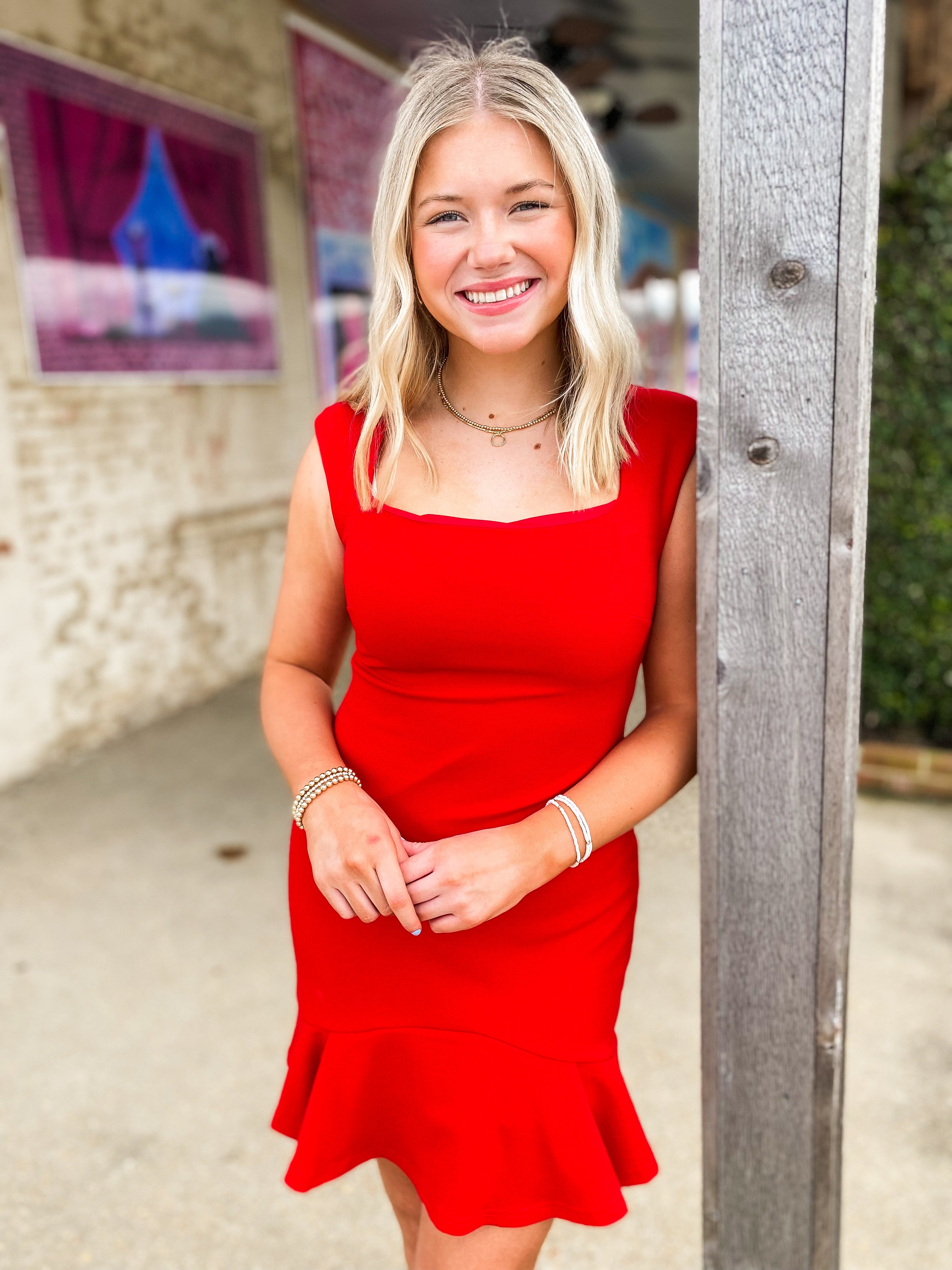 Well Known Red Sleeveless Mini Dress