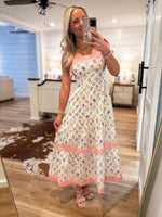 Load image into Gallery viewer, Beautiful View Ivory Multi Floral Midi Dress
