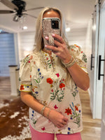 Load image into Gallery viewer, Lighter Days Cream Multi Floral Blouse
