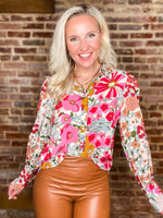 Load image into Gallery viewer, My Story Floral Button Down Blouse
