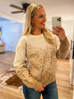 Load image into Gallery viewer, Sparkle In The Night Ivory Sequin Sweater
