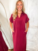 Load image into Gallery viewer, Found You Burgundy Luxe Butter Maxi Dress
