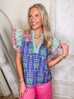 Load image into Gallery viewer, Felt For You Purple Printed THML Blouse
