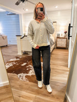 Load image into Gallery viewer, Hope For It Cream &amp; Black Stripe Cardigan
