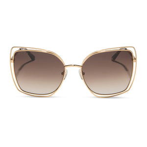 Jacqueline - Gold Brown Gradient Diff Sunglasses