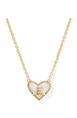 Load image into Gallery viewer, Heart Letter E Gold Short Pendant Necklace

