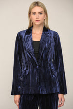 Load image into Gallery viewer, Getting Ready Navy Velvet Blazer
