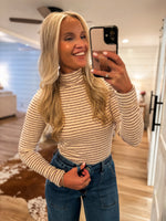 Load image into Gallery viewer, About Time Burgundy/Ivory Stripe L/S Top
