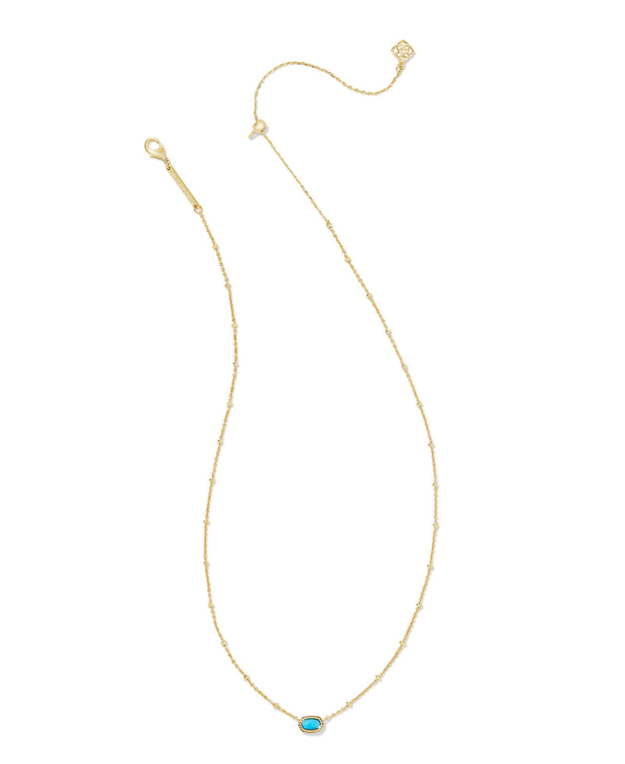 Mini Elisa Turquoise Magnesite Gold Satellite Short Pendant Necklace