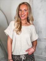 Load image into Gallery viewer, New Heights Oatmeal Linen Bubble Tee
