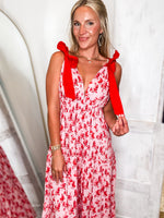 Load image into Gallery viewer, Better Off Red Floral Maxi Dress
