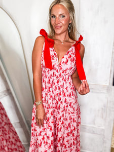 Better Off Red Floral Maxi Dress