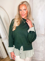 Load image into Gallery viewer, Standing By Forest Contrast Sweater Blouse
