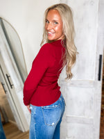 Load image into Gallery viewer, In Sync Burgundy Basic L/S Top
