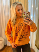 Load image into Gallery viewer, Take Down Orange Tiger Graphic Sweatshirt
