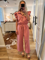Load image into Gallery viewer, Going Somewhere Antique Rose Jumpsuit
