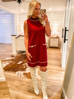 Load image into Gallery viewer, Long As It Takes Maroon Shift Dress
