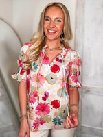 Load image into Gallery viewer, Nothing Sweeter Magenta Floral Blouse
