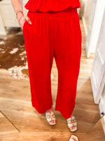 Load image into Gallery viewer, New Adventure Red Linen Tank &amp; Lounge Pant Set
