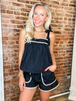 Load image into Gallery viewer, Here For It Black &amp; Taupe Tank And Shorts Set
