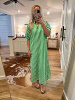 Load image into Gallery viewer, Options Open Kelly Green Stripe Maxi Dress
