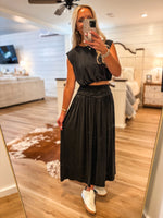 Load image into Gallery viewer, Reminding You Black Balloon Top &amp; Maxi Skirt
