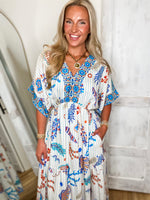 Load image into Gallery viewer, At The Dock Ocean Printed Umgee Maxi Dress
