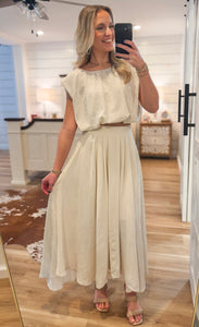 Take Me Out Cream Balloon Blouse