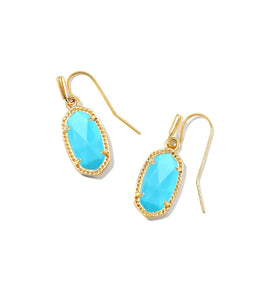 Lee Turquoise Magnesite Gold Drop Earrings